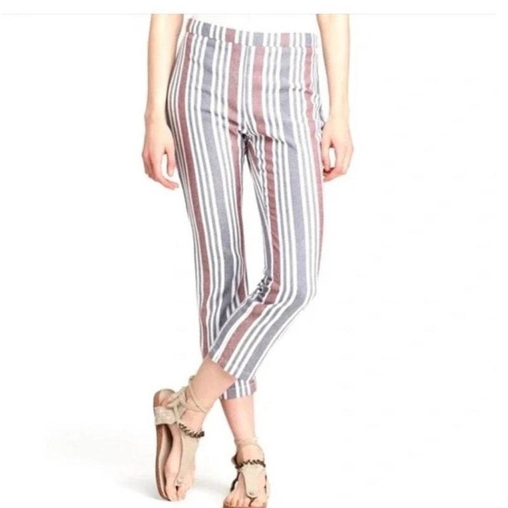 Free People Stripe Mod Linen Blend Trousers - Size 2